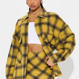 Fashion Nova Vibrant Yellow Plaid Mini Skirt